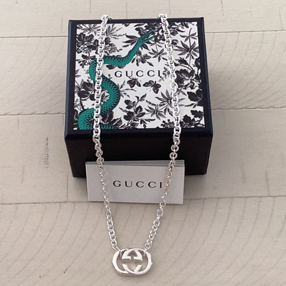 Gucci Sterling Silver Necklace Double G New in Gift Box With Pouch - Picture 6 of 12